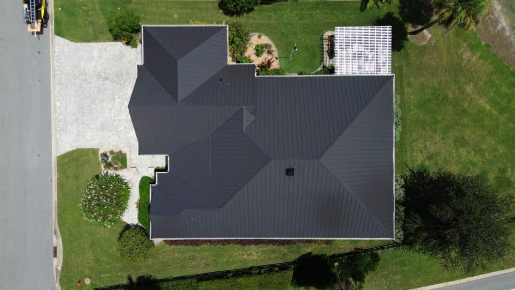 standing seam metal roof in the villages